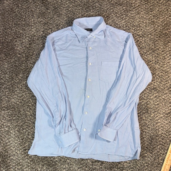 Ermenegildo Zegna Other - Ermenegildo Zegna Mens XL Blue Cotton Twill Button Down Shirt Made in Italy